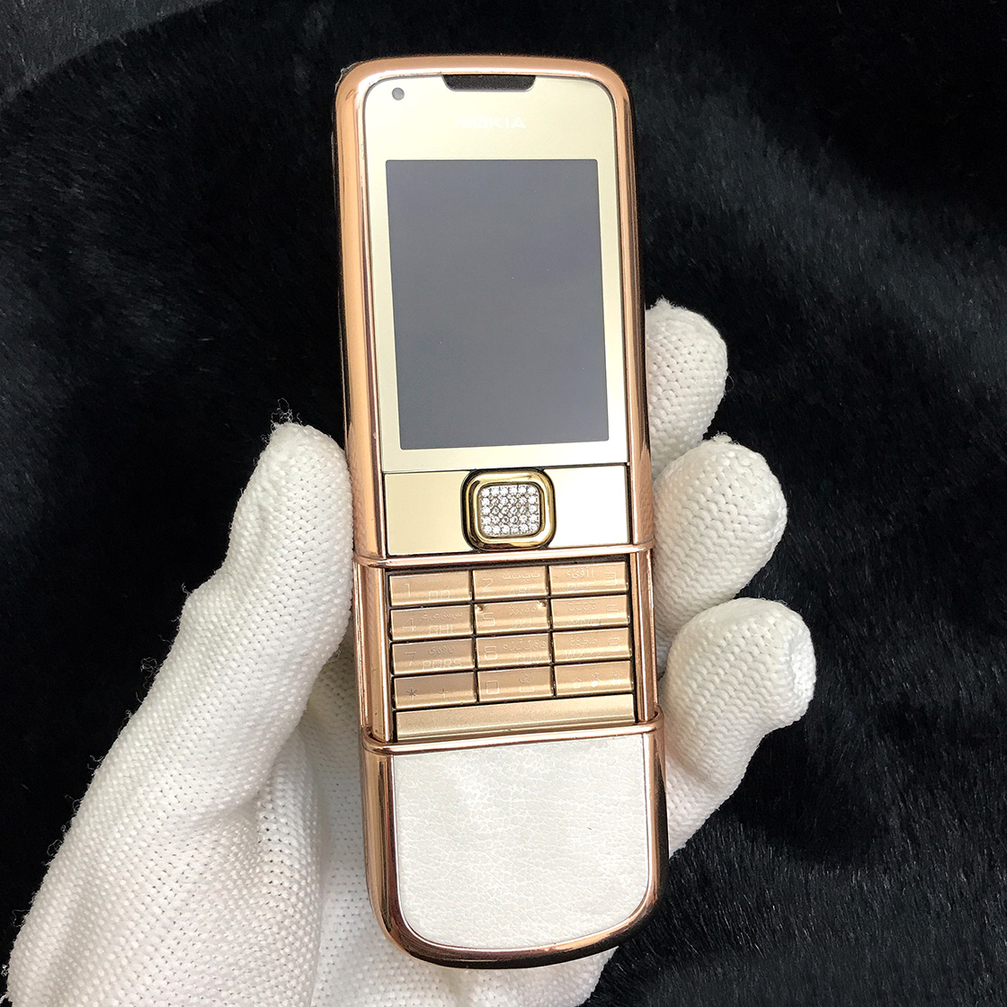 Nokia 8800 Rose Gold Arte Mạ Vàng Hồng Da Trắng Chính Hãng