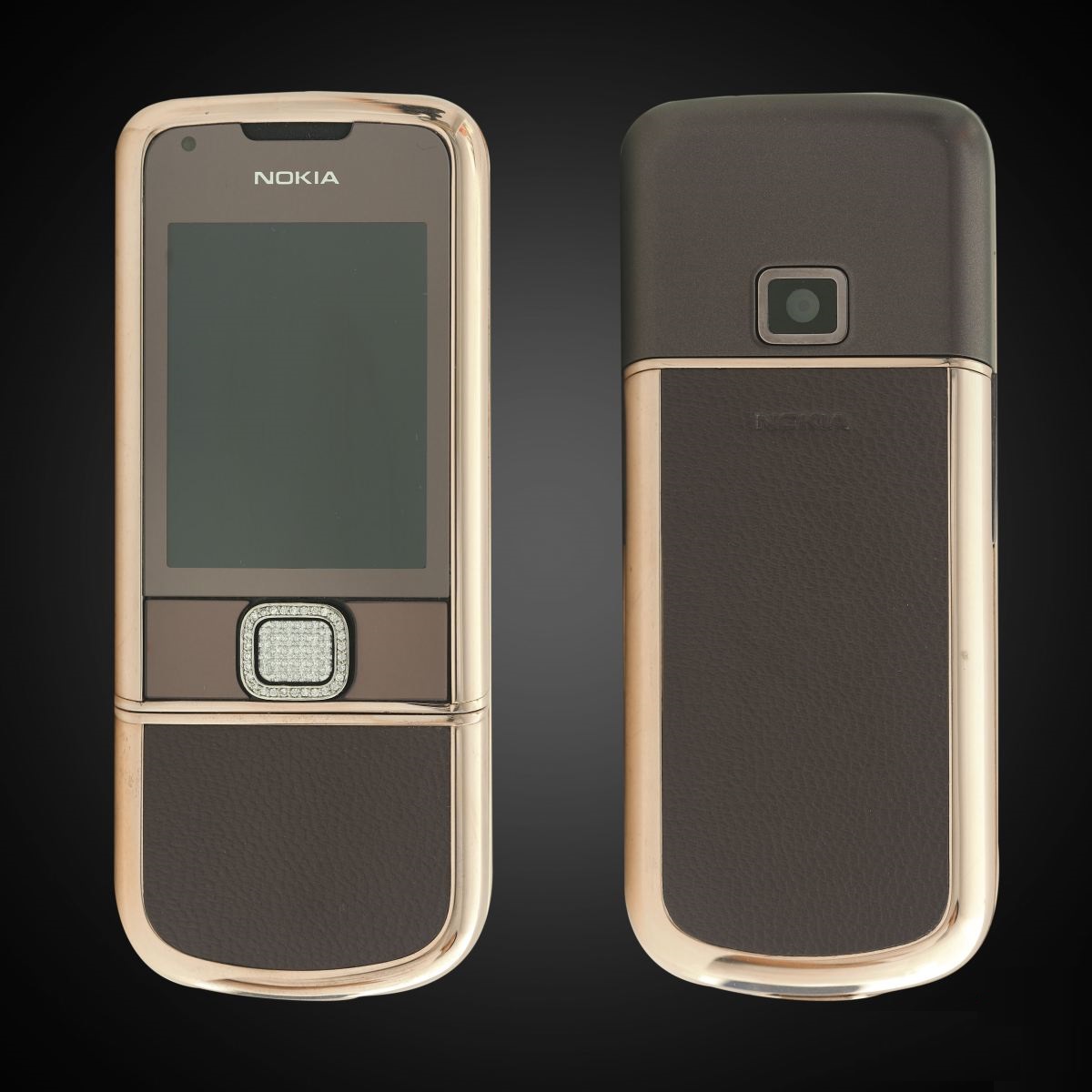 Nokia 8800E Rose Gold đính đá (da nâu) - Di Động Số
