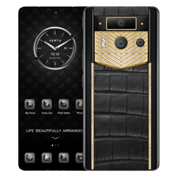 METAVERTU 2nd Generation Luxury Custom Made Gold V Shaped with Diamonds Alligator Web3 Black